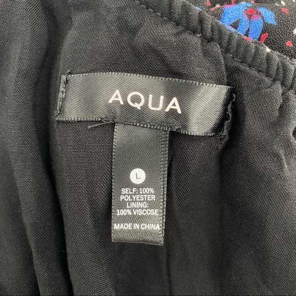 Aqua NWT Bloomingdale's One Shoulder Long Sleeve Waist Tie Floral Romper New - Picture 12 of 13